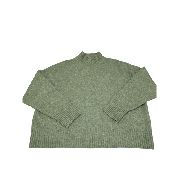 For the Republic Sage Green Wool Blend Mock Turtleneck Sweater Large Cozy Hygge - Picture 4 of 9